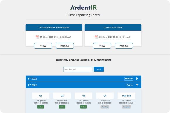 Client Reporting Center